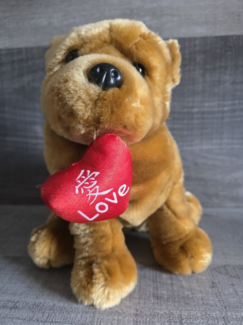 French Bulldog Plush Toy 9" Stuffed Animal Puppy W Heart Love Realistic b236
